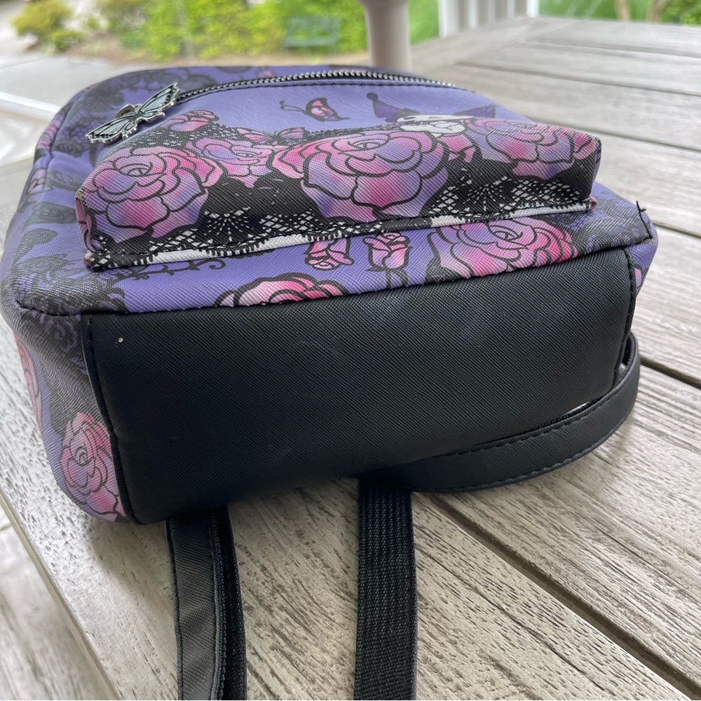Sanrio Kuromi Purple and Pink Floral Mini Backpack - Picture 7 of 8